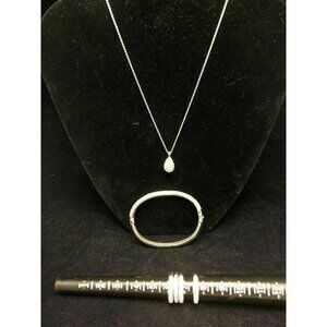 SWAROVSKI STERLING SILVER NECKLACE, BRACELET, RINGS